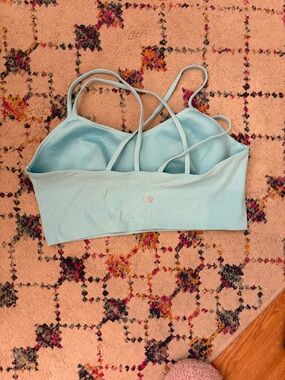 Lululemon like a cloud ribbed longline bra-Cyan blue
